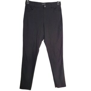 MARIO SERRANI ITALY Women's Black Textured Slim Fit Tummy Control Pants Sm